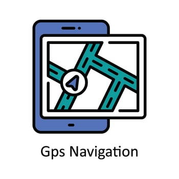 Gps Navigation Vector Fill outline Icon Design illustration. Map and Navigation Symbol on White background EPS 10 File