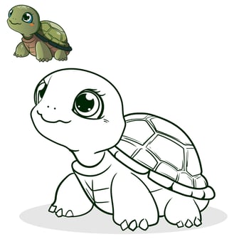 Cartoon turtle black and white illustration for coloring book and mascot, sticker, coloring book, children book, sign, icon, or any design you want vector