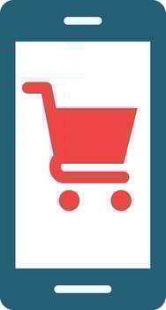 Online Shopping Glyph Two Color Icon For Personal And Commercial Use. vector