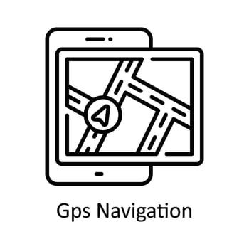 Gps Navigation Vector  outline Icon Design illustration. Map and Navigation Symbol on White background EPS 10 File