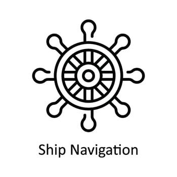 Ship Navigation Vector  outline Icon Design illustration. Map and Navigation Symbol on White background EPS 10 File