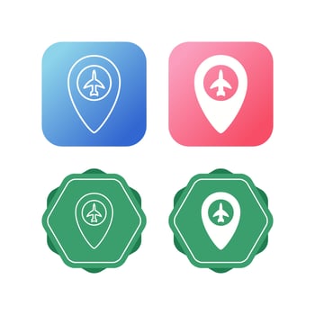 Airport Location Vector Icon