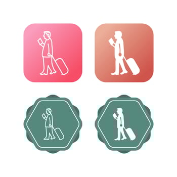 Walking with Luggage Vector Icon