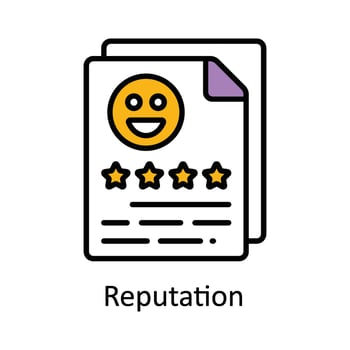 Reputation Vector  Fill outline Icon Design illustration. Online streaming Symbol on White background EPS 10 File