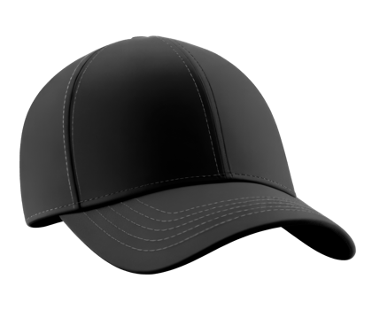 Blank Black baseball cap isolated on transparent background. Template Mock up. AI Generative png