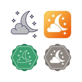 Starry Night Vector Icon
