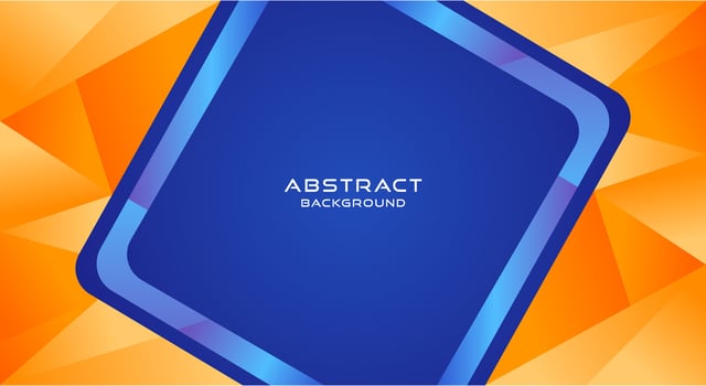 Polygonal frame background vector, blue and orange background vector