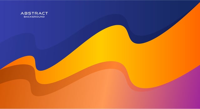 Orange and blue wave gradient background vector