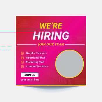 We are hiring job vacancy social media post banner design template. We are hiring job vacancy square web banner design. vector