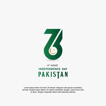 Happy Independence Day Republic Of Pakistan, 14 august. greeting card with white and green colors design vector