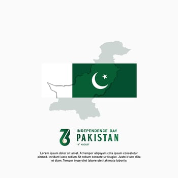 Happy Independence Day Republic Of Pakistan, 14 august. greeting card with white and green colors design vector