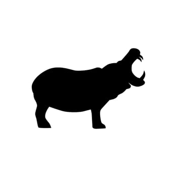 hippopotamus silhouette  vector icon