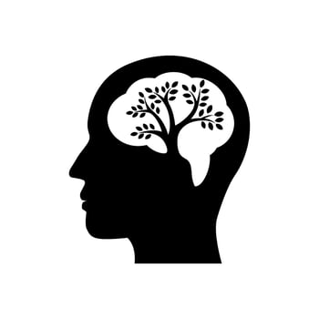 Brain with Tree vector logo
