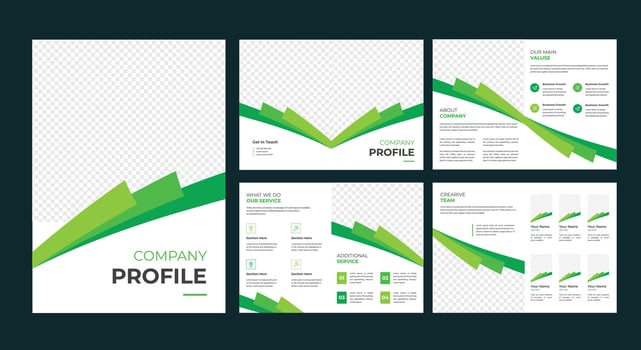 8 Page Company Profile Design vector