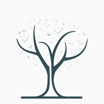Tree with Heart Leaves Vector Art, Captivating Nature love Illustration