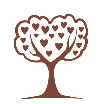 Tree with Heart Leaves Vector Art, Captivating Nature love Illustration