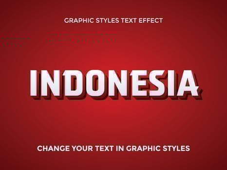 INDONESIA WHITE DAN RED GRADIENT EDITABLE TEXT EFFECT OUTLINE vector