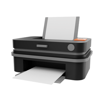 3D rendering Printer Icon Object png