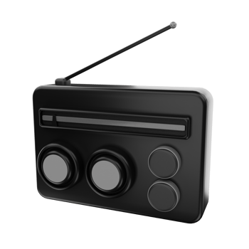 3D Rendering Radio Icon Object png