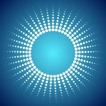 Abstract bright dotted sun background vector
