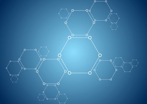 Molecular structure abstract tech bright background vector