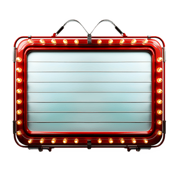 frame vintage marquee isolated on transparent background ,circus sign board cut out ,generative ai png