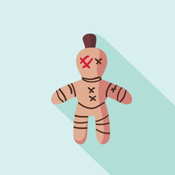 Voodoo doll flat style vector illustration, Corn dolly, Hoko doll flat style stock vector image