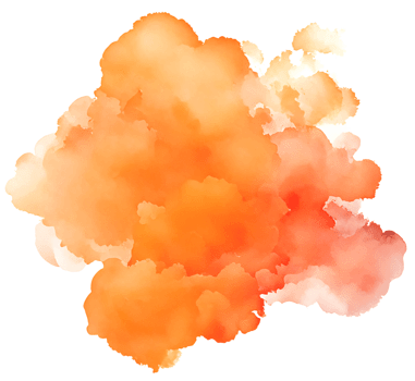 A Orange Watercolor Ink Stain Backdrop Element AI Generative png