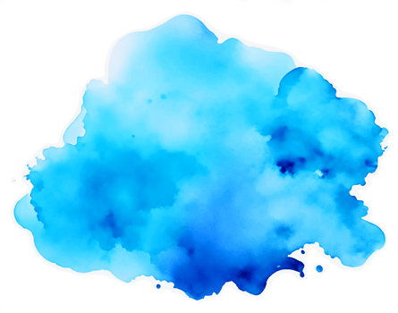 A Blue Watercolor Ink Stain Backdrop Element AI Generative png