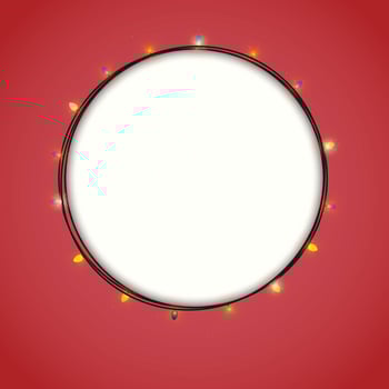 Blank Illuminated circular banner with light. Vector illustration.
