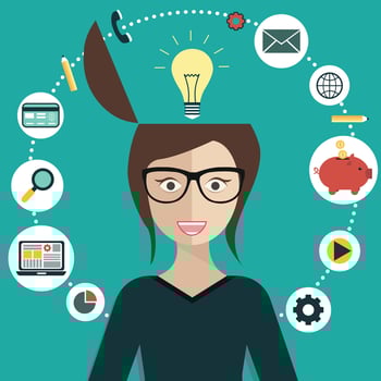 Social media network concept with icons. Flat vector illustration