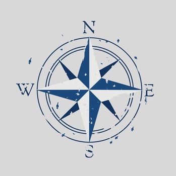 vector of grunge compass perfect for print,etc