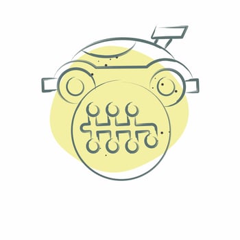 Icon Gearshift. related to Racing symbol. Color Spot Style. simple design editable. simple illustration vector