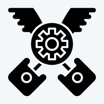 Icon Piston. related to Racing symbol. glyph style. simple design editable. simple illustration vector