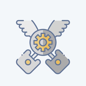 Icon Piston. related to Racing symbol. doodle style. simple design editable. simple illustration vector