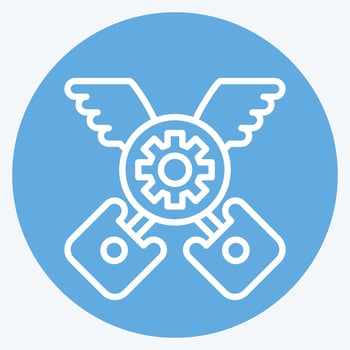 Icon Piston. related to Racing symbol. blue eyes style. simple design editable. simple illustration vector