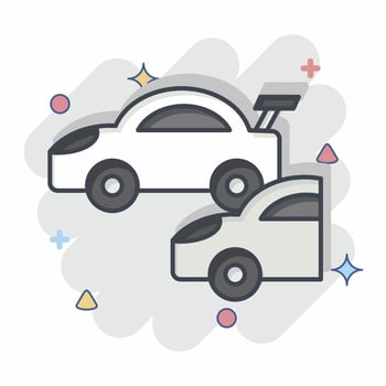 Icon Race. related to Racing symbol. comic style. simple design editable. simple illustration vector