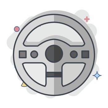 Icon Steering Wheel. related to Racing symbol. comic style. simple design editable. simple illustration vector