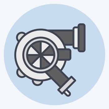 Icon Turbo. related to Racing symbol. color mate style. simple design editable. simple illustration vector