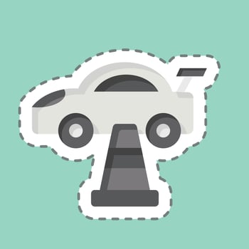 Sticker line cut Traffic Cone. related to Racing symbol. simple design editable. simple illustration vector