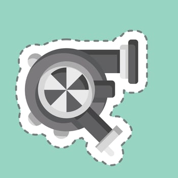 Sticker line cut Turbo. related to Racing symbol. simple design editable. simple illustration vector