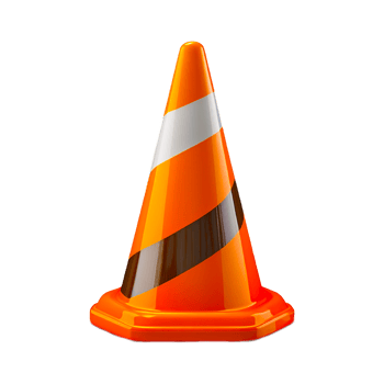 Traffic cone on transparent background PNG generative ai