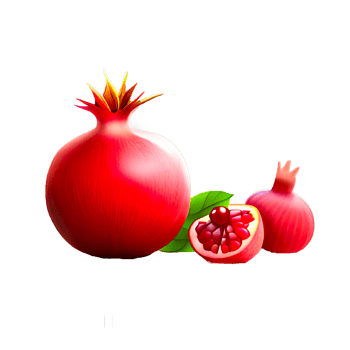 realistic pomegranate fruit Illustration, Pomegranate PNG Transparent PNG generative ai