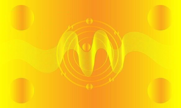 3D Vector abstract  wave geometric background wallpaper round and yellow orange gradient color