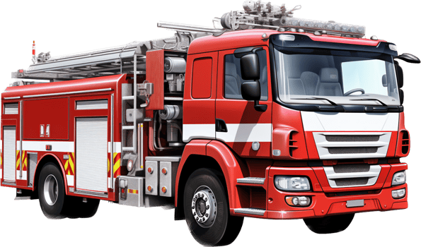 Firetruck png with AI generated.