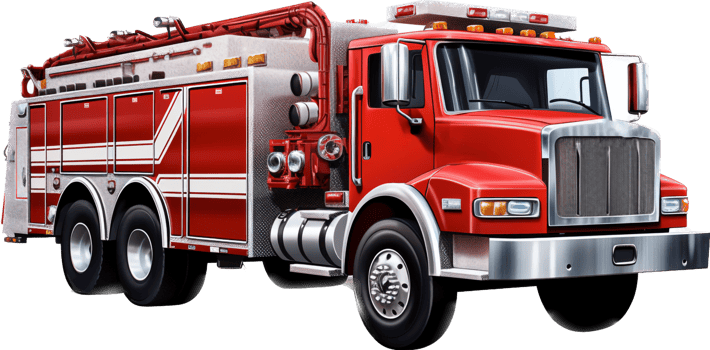 Firetruck png with AI generated.