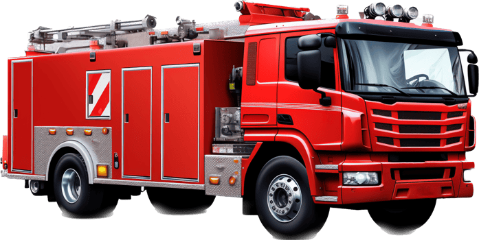 Firetruck png with AI generated.