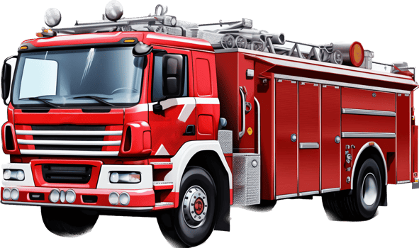 Firetruck png with AI generated.