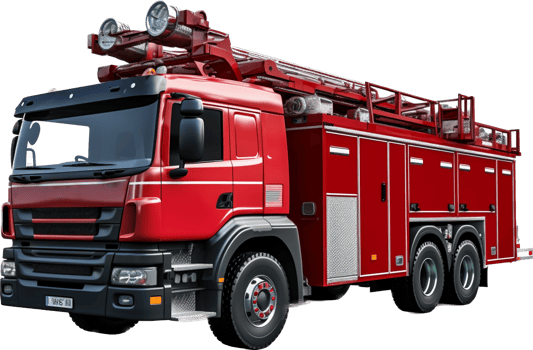 Firetruck png with AI generated.