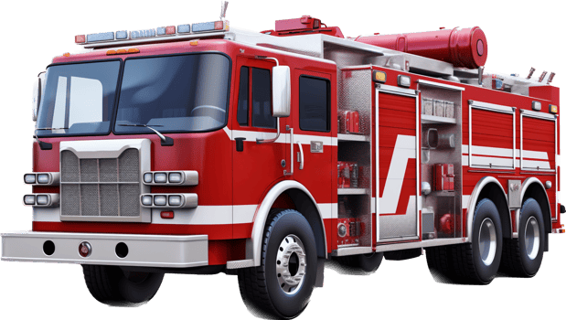 Firetruck png with AI generated.